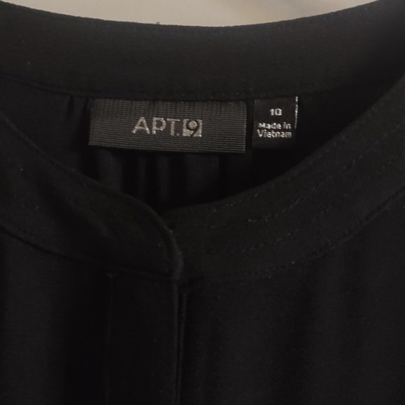 Apt. 9 Black Crepe Shirt Dress with pockets - Picture 3 of 7